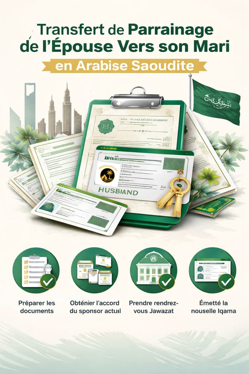 Comment Transferer le parrainage de l’épouse vers son mari en Arabie saoudite ?
